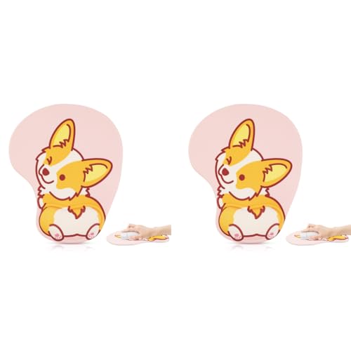 ZORBES® Kawaii Cartoon Puppy Mouse Pad with Wrist Rest Ergonomic Gel Smooth Lycra Cover Anti-Slip Base Office Gaming Anime Theme Spandex Silicone Material Color MH074 2PCS ZORBES® Kawaii Cartoon Puppy Mouse Pad with Wrist Rest Ergonomic Gel Smooth Lycra Cover Anti-Slip Base Office Gaming Anime Theme Spandex Silicone Material Color MH074 2PCS